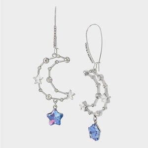 BETSEY JOHNSON Faux Stone Celestial Moon Dangle Earrings NWT